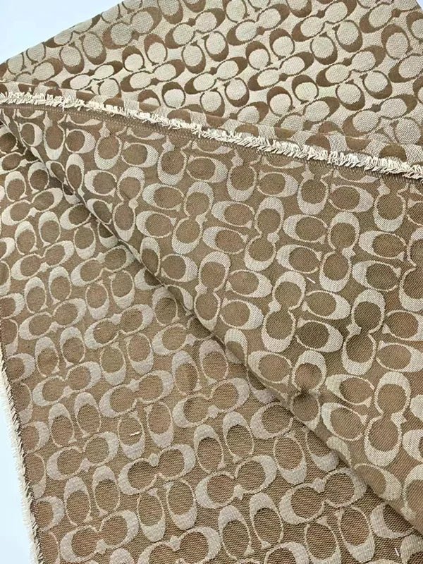 Brown Coach Jacquard Sewing Fabric - mingfabricstore