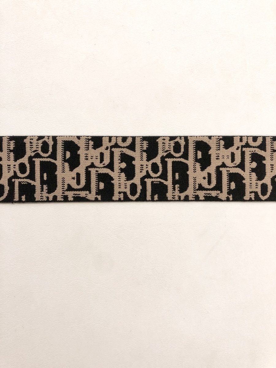 Brown Dior Elastic Band Strap Wrap - mingfabricstore