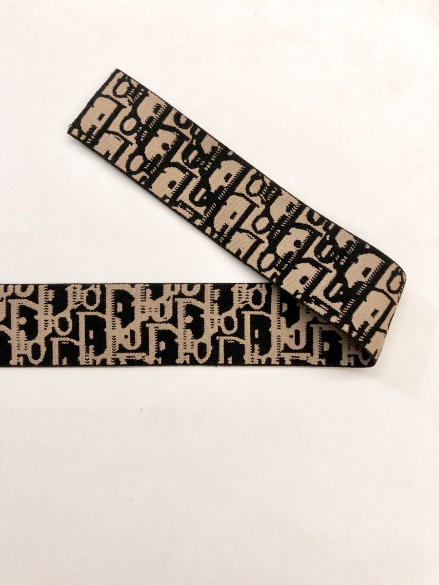 Brown Dior Elastic Band Strap Wrap - mingfabricstore