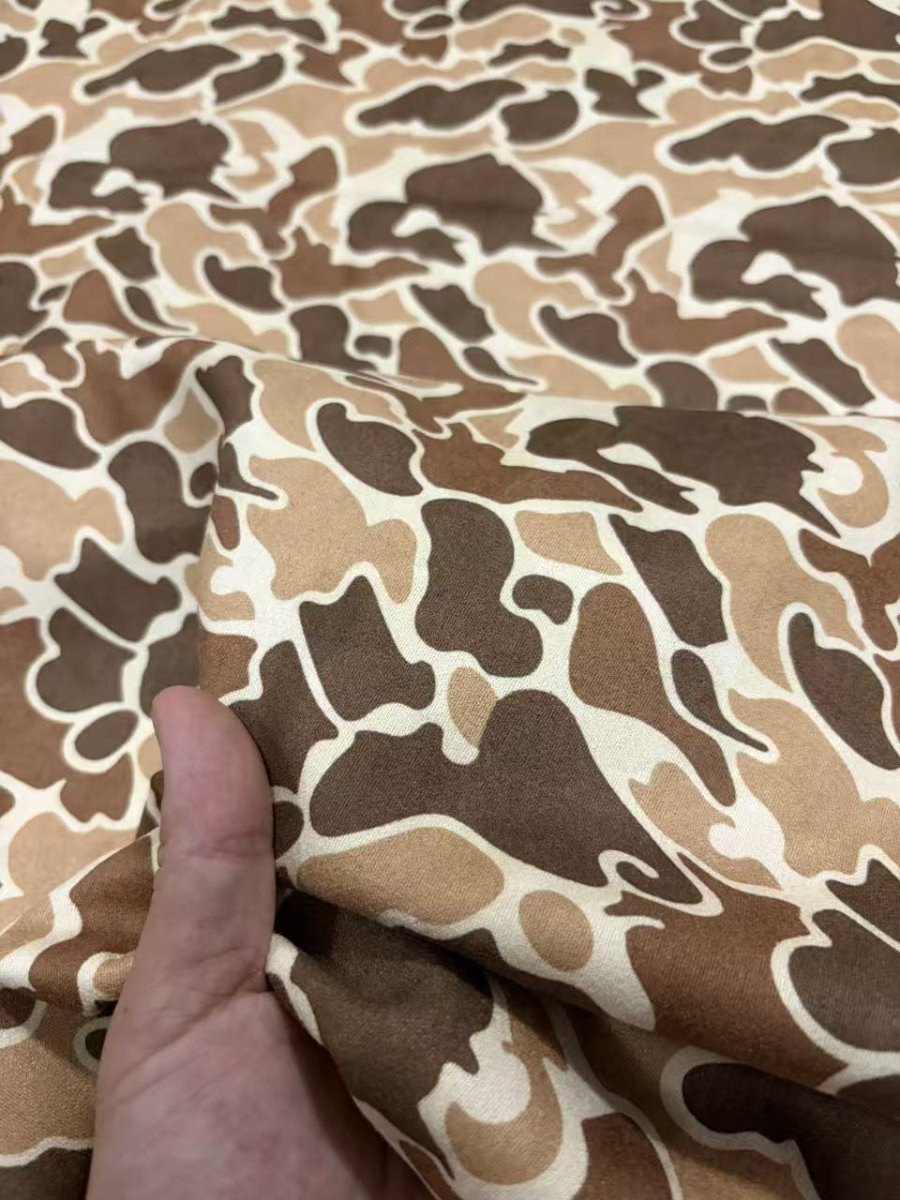 Brown Duck Camo Stretchy Suede Fabric for Speaker Pod Wrap DIY - mingfabricstore