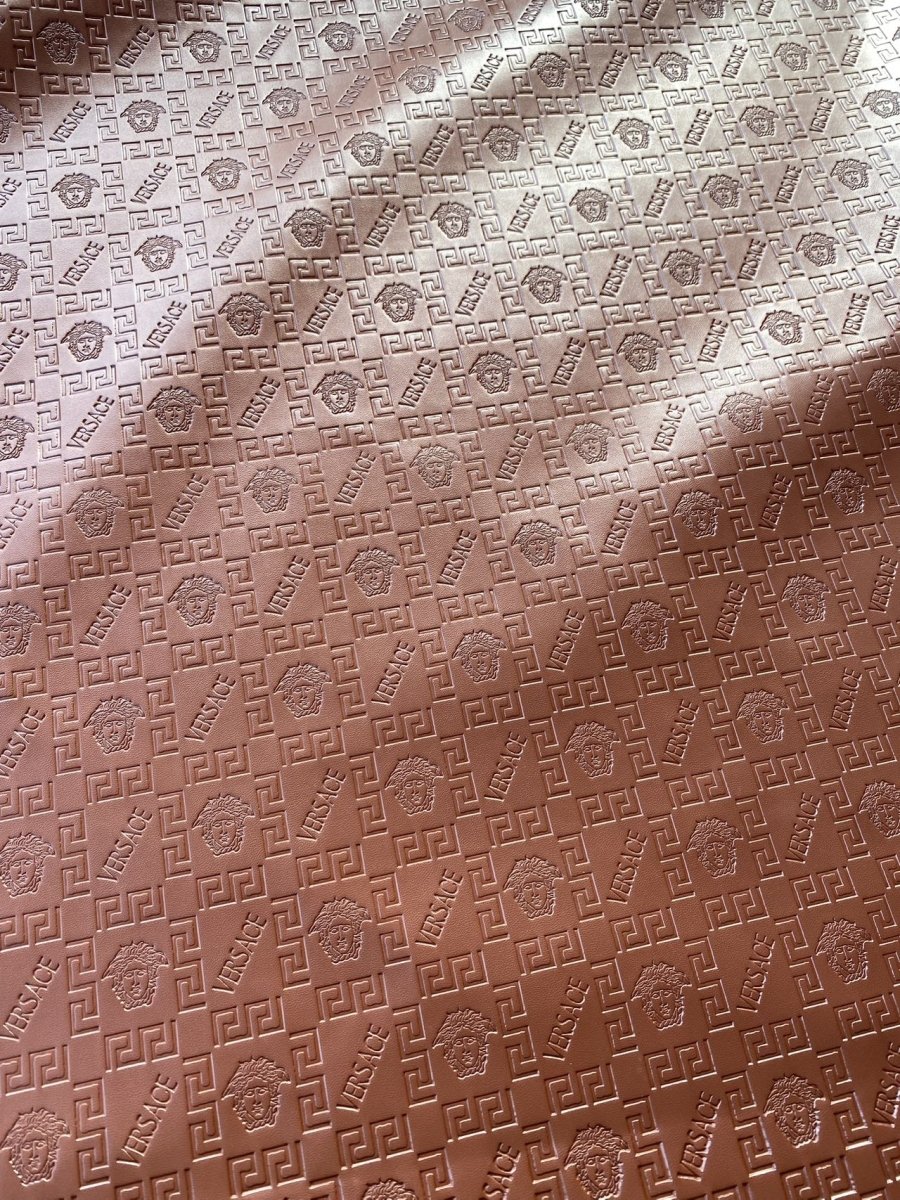 Brown Embossed Versace Upholstery Leather for Car interior Sneakers - mingfabricstore