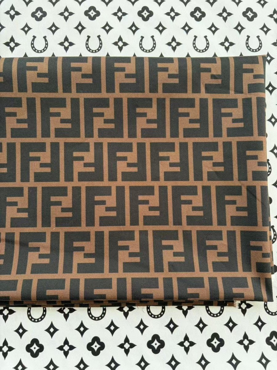 Brown Fendi Cotton Sewing Fabric for DIY Custom Crafts Projects - mingfabricstore