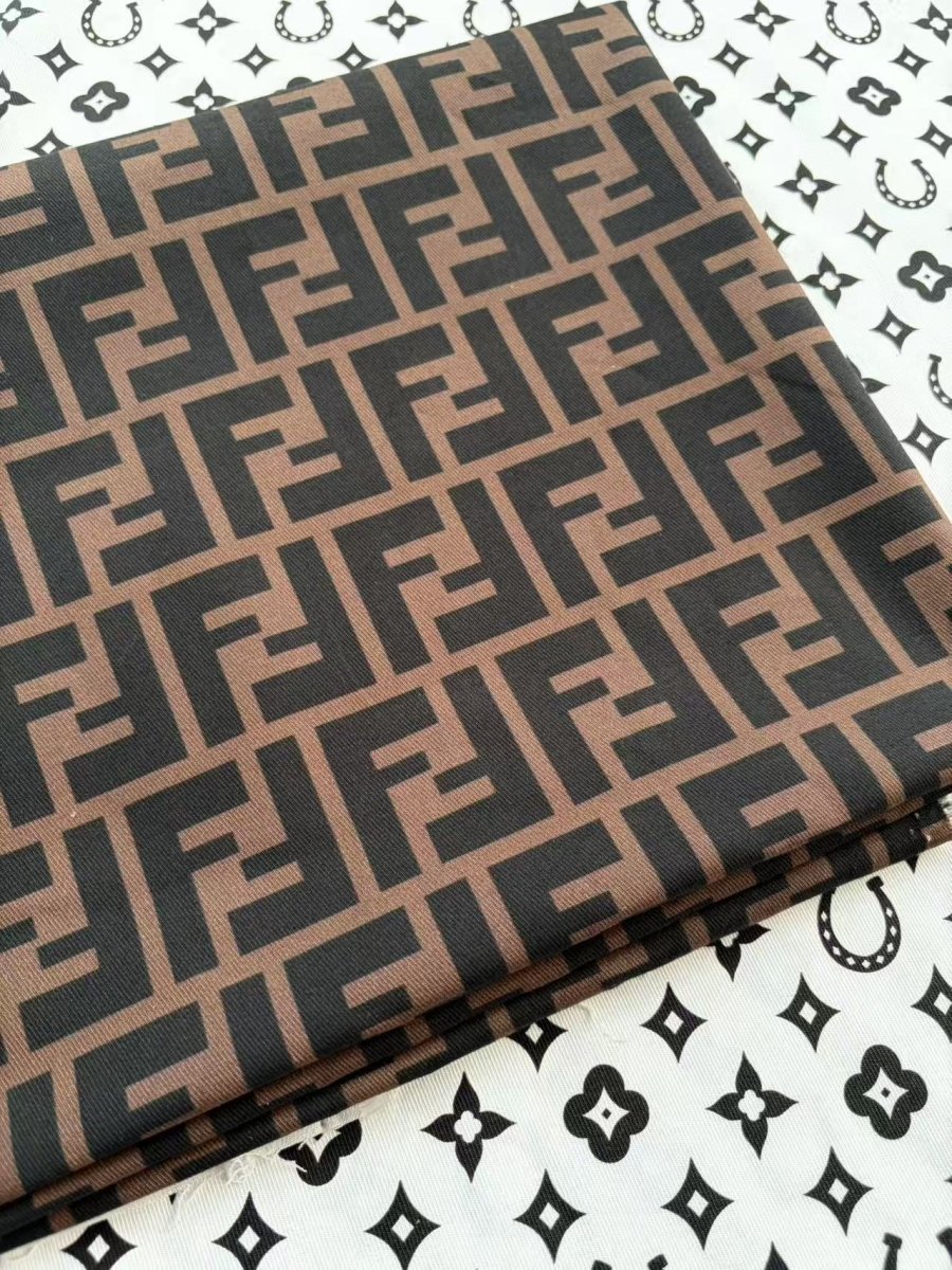 Brown Fendi Cotton Sewing Fabric for DIY Custom Crafts Projects - mingfabricstore