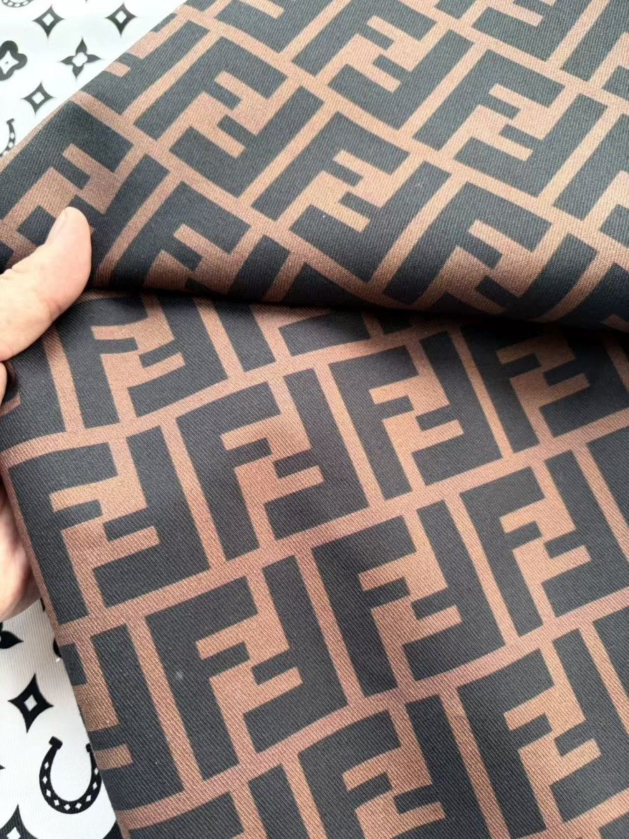 Brown Fendi Cotton Sewing Fabric for DIY Custom Crafts Projects - mingfabricstore