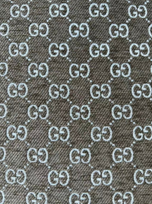 Brown Gucci Chenille Sofa Upholstery Fabric for Beach Bag Furniture Custom - mingfabricstore