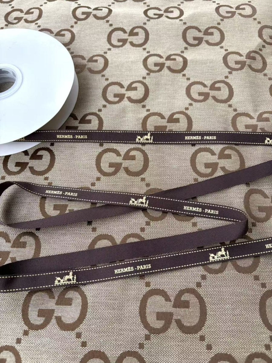 Brown Hermes Ribbon for DIY Project Gift Wrap - mingfabricstore