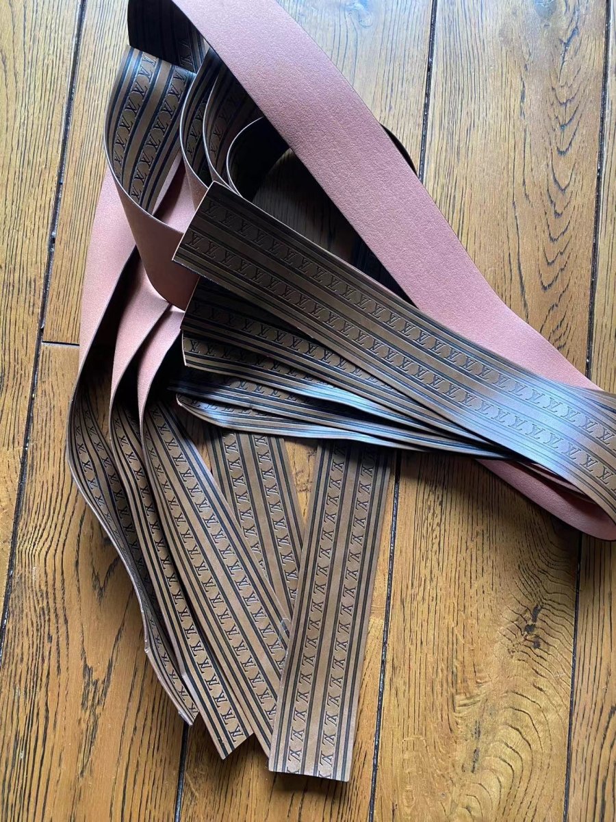 Brown LV Trunk Luggage Baggage Leather Stripe for Sewing Bag Accessory - mingfabricstore