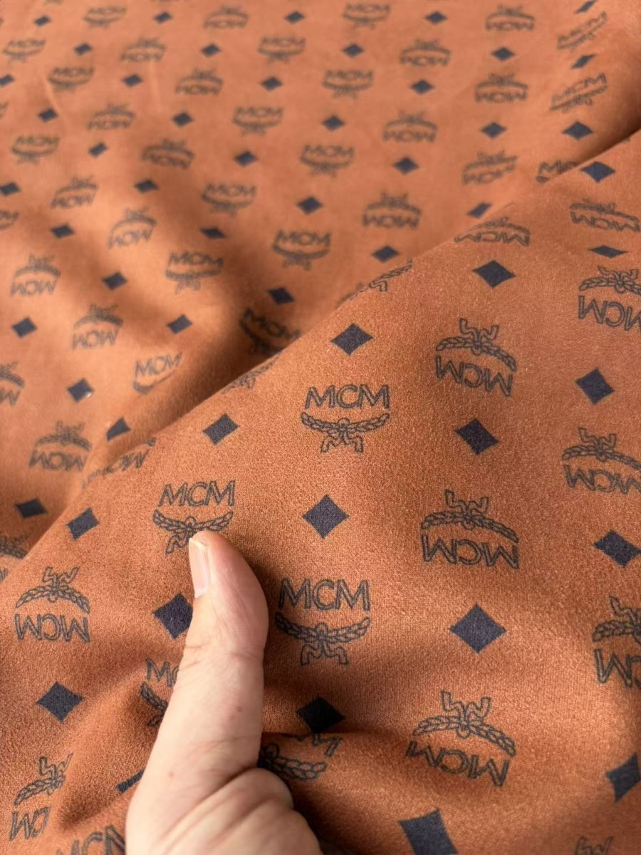 Brown MCM Velvet Stretchy Suede Wrap Fabric for Sneakerhead Upholstery - mingfabricstore