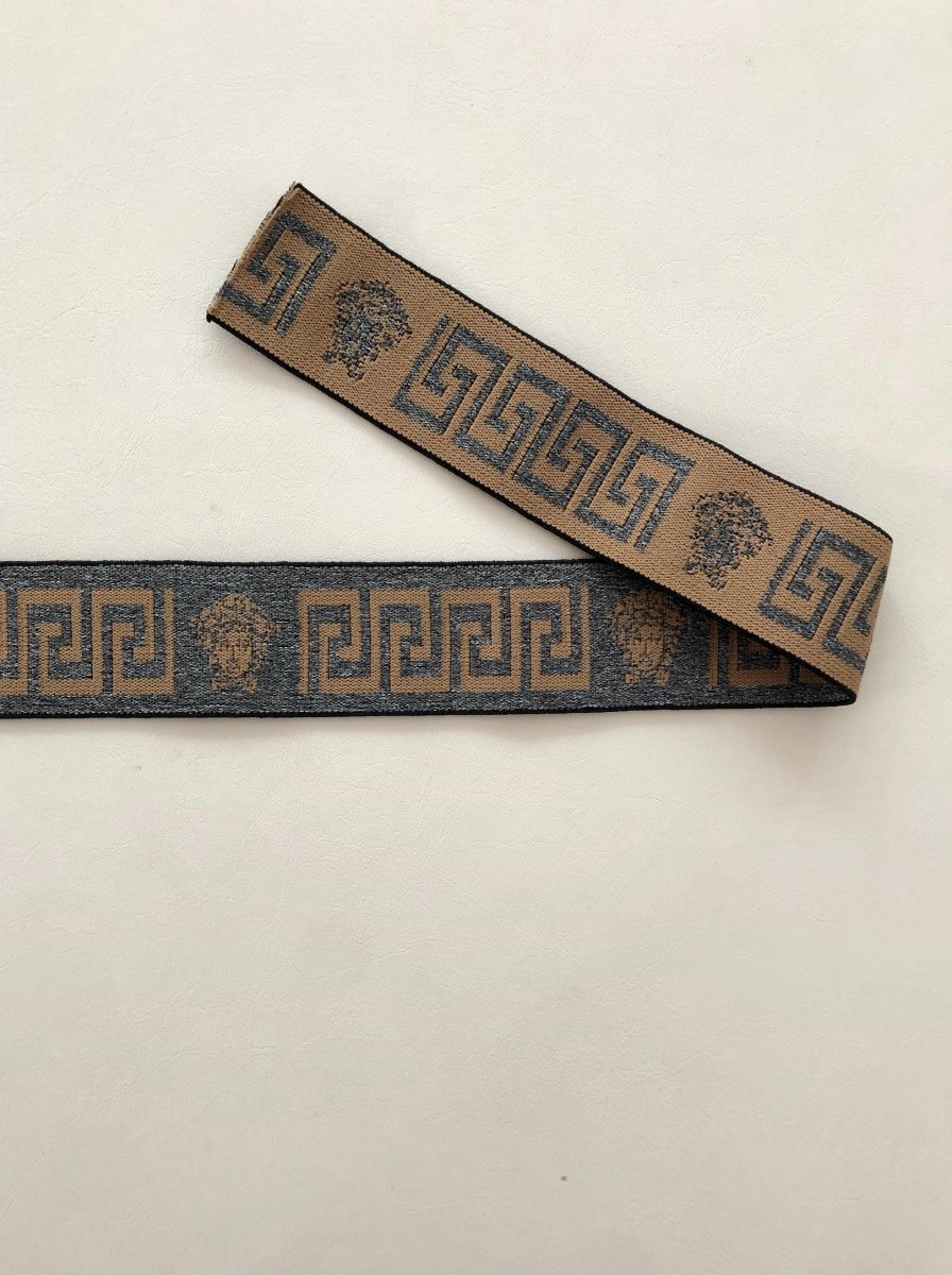 Brown Versace Elastic Band Straps - mingfabricstore