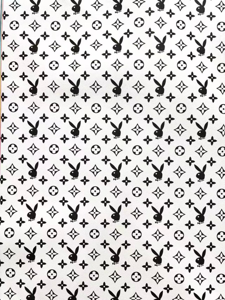 Bunny Playboy Louis Vuitton LV Leather Sheet Designer Fabric Sold by Yard - mingfabricstore