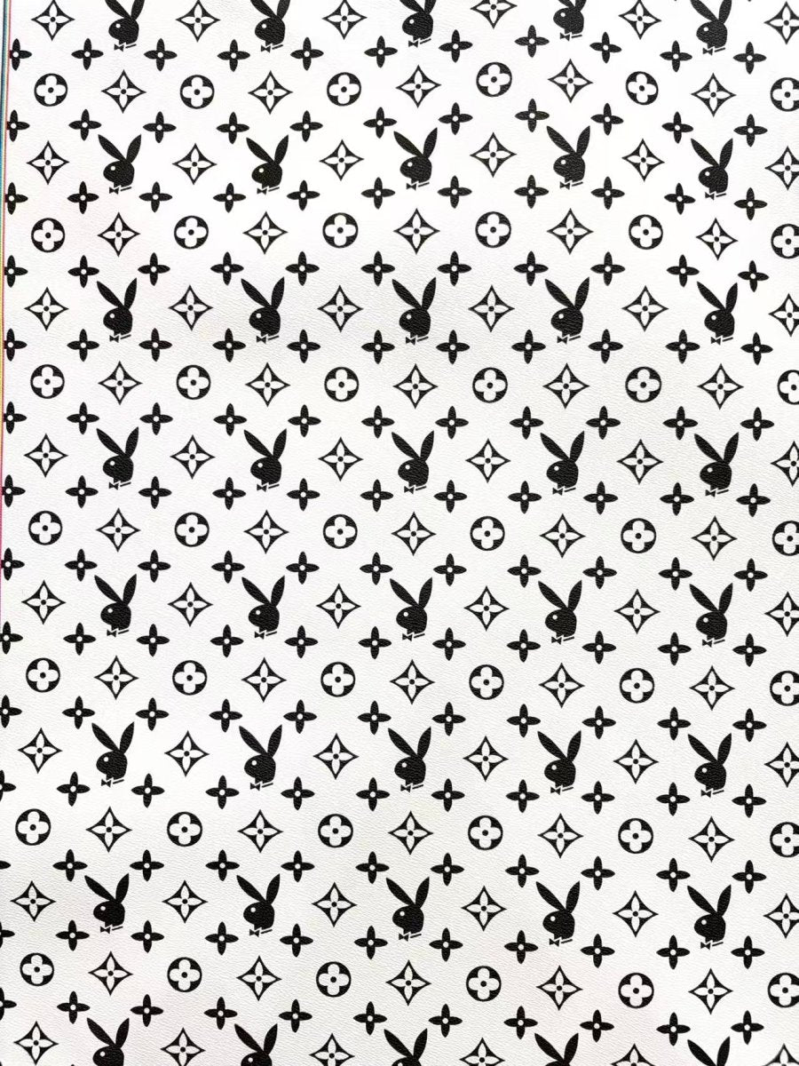 Bunny Playboy Louis Vuitton LV Leather Sheet Designer Fabric Sold by Yard - mingfabricstore
