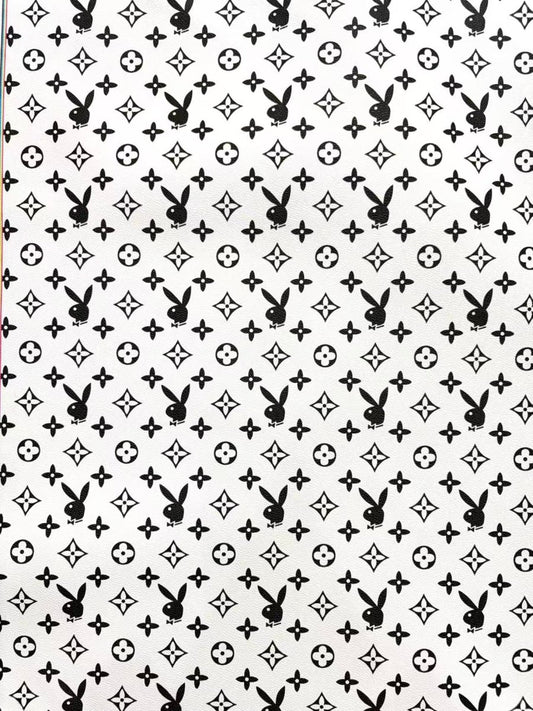 Bunny Playboy Louis Vuitton LV Leather Sheet Designer Fabric Sold by Yard - mingfabricstore