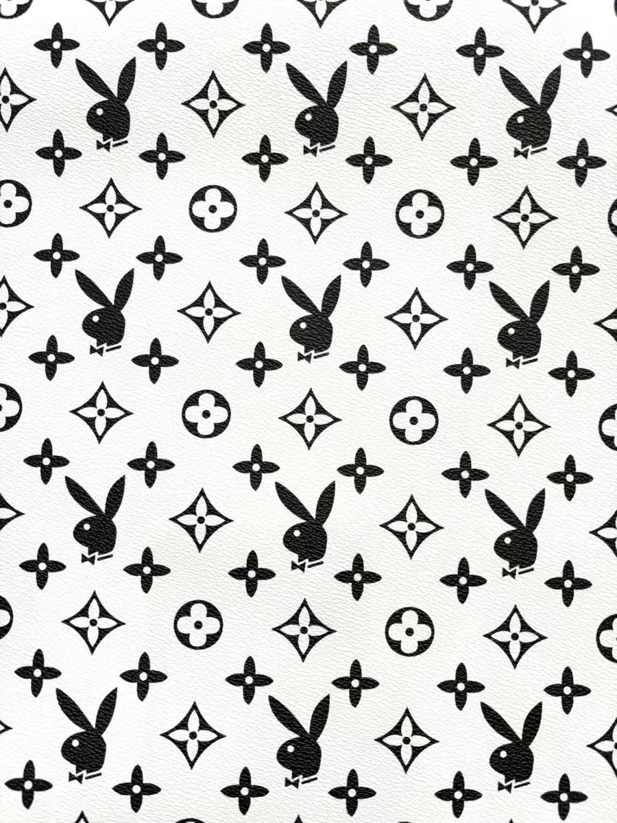 Bunny Playboy Louis Vuitton LV Leather Sheet Designer Fabric Sold by Yard - mingfabricstore