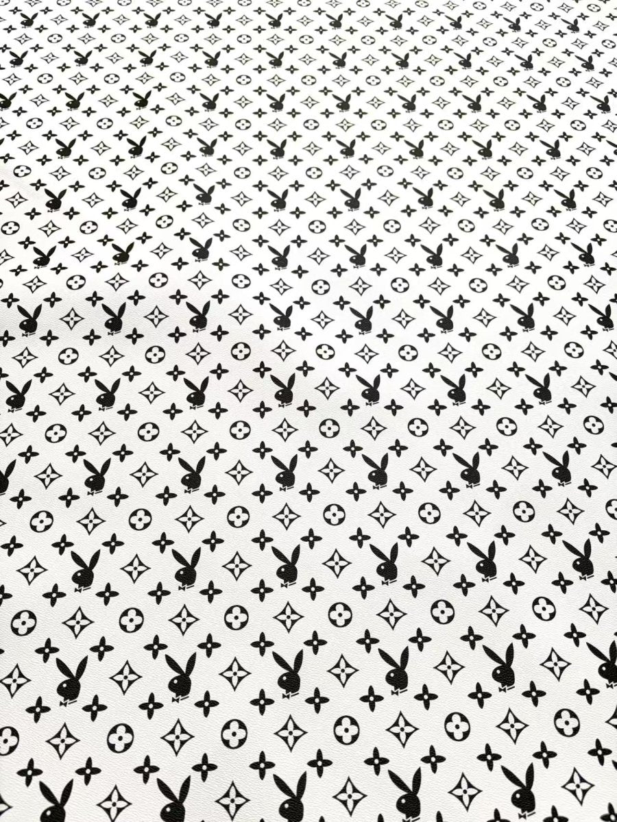 Bunny Playboy Louis Vuitton LV Leather Sheet Designer Fabric Sold by Yard - mingfabricstore
