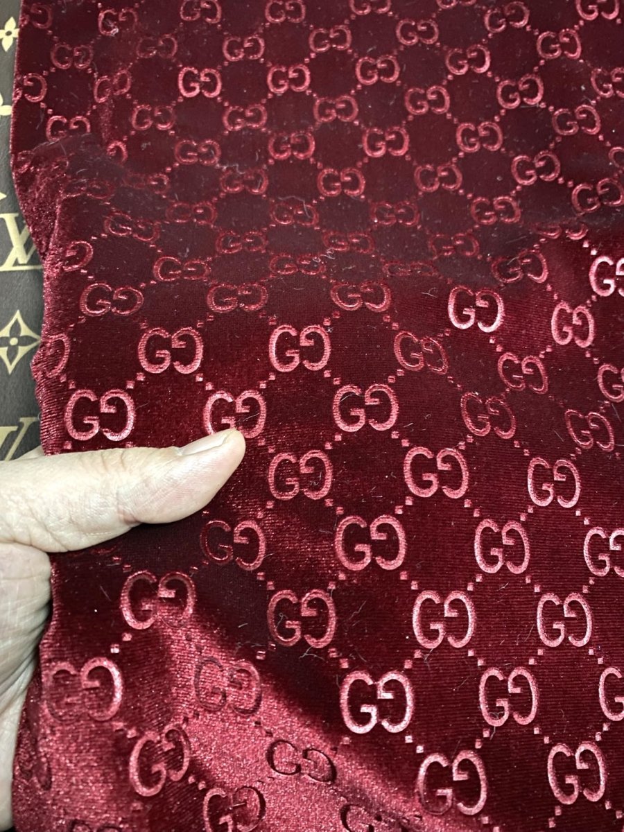 Burgundy Gucci Velvet Fabric for Clothing Suit Bespoke - mingfabricstore