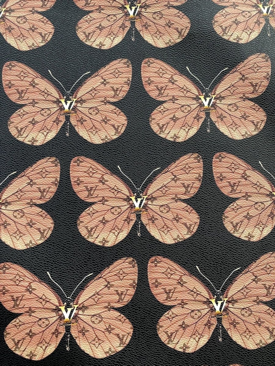Butterfly Louis Vuitton Custom Leather Sheet for Car Upholstery Sneakerhead - mingfabricstore