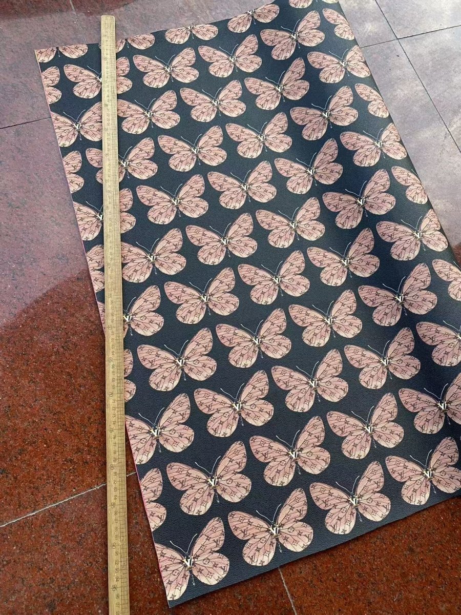 Butterfly Louis Vuitton Custom Leather Sheet for Car Upholstery Sneakerhead - mingfabricstore