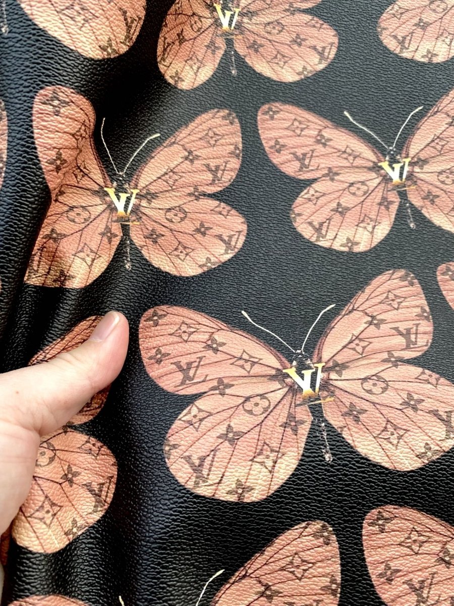 Butterfly Louis Vuitton Custom Leather Sheet for Car Upholstery Sneakerhead - mingfabricstore