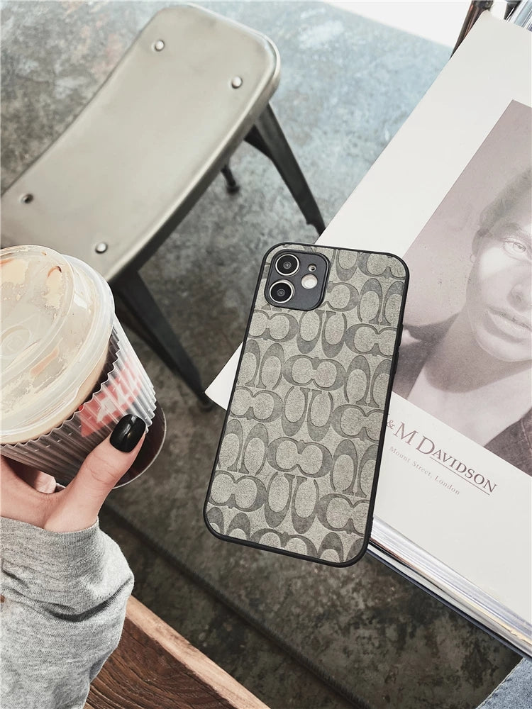 COACH Classic Logo Leather Sculpture Craft iPhone Case.