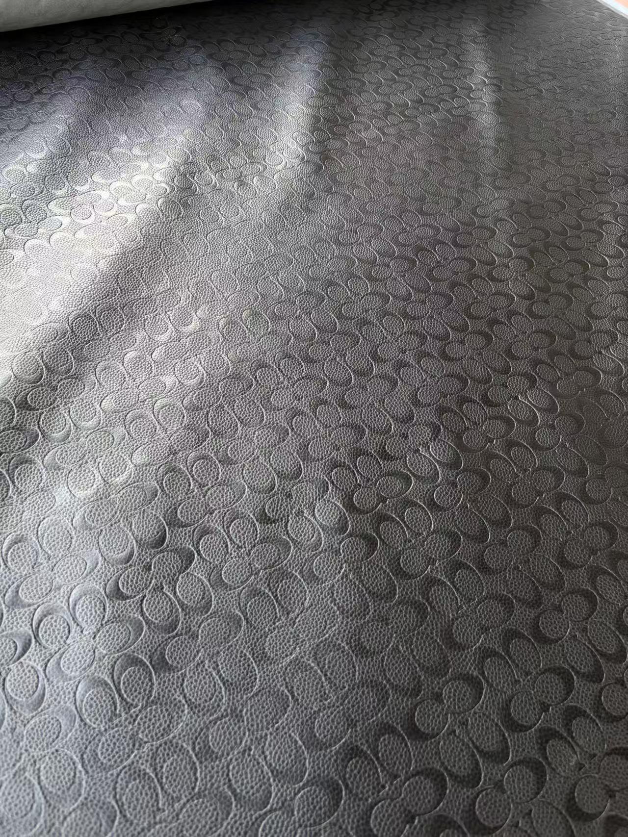 Black Embossed Soft Coach Vinyl for DIY Upholstery