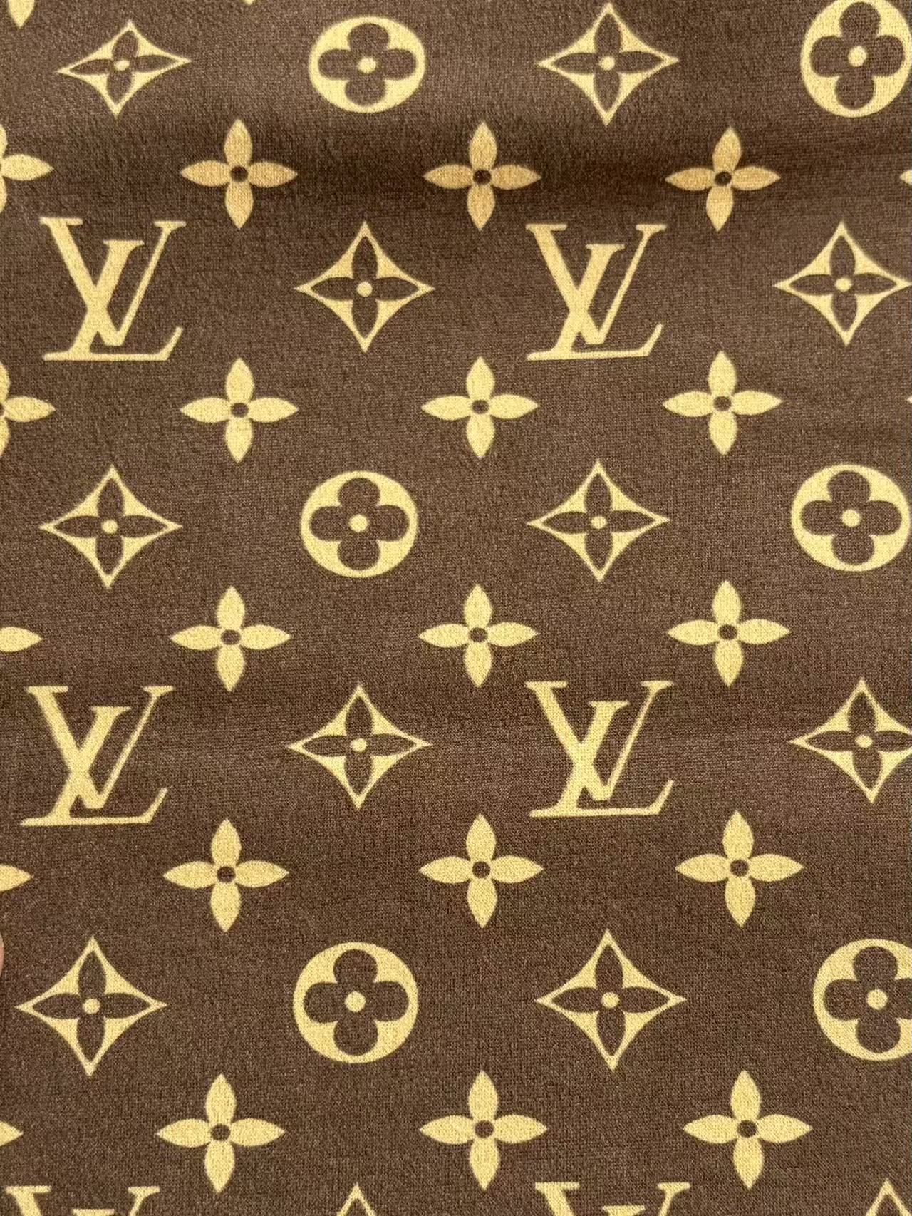 Classic Brown Louis Vuitton Suede Fabric Stretchy Velvet for Speaker Pod Cover DIY