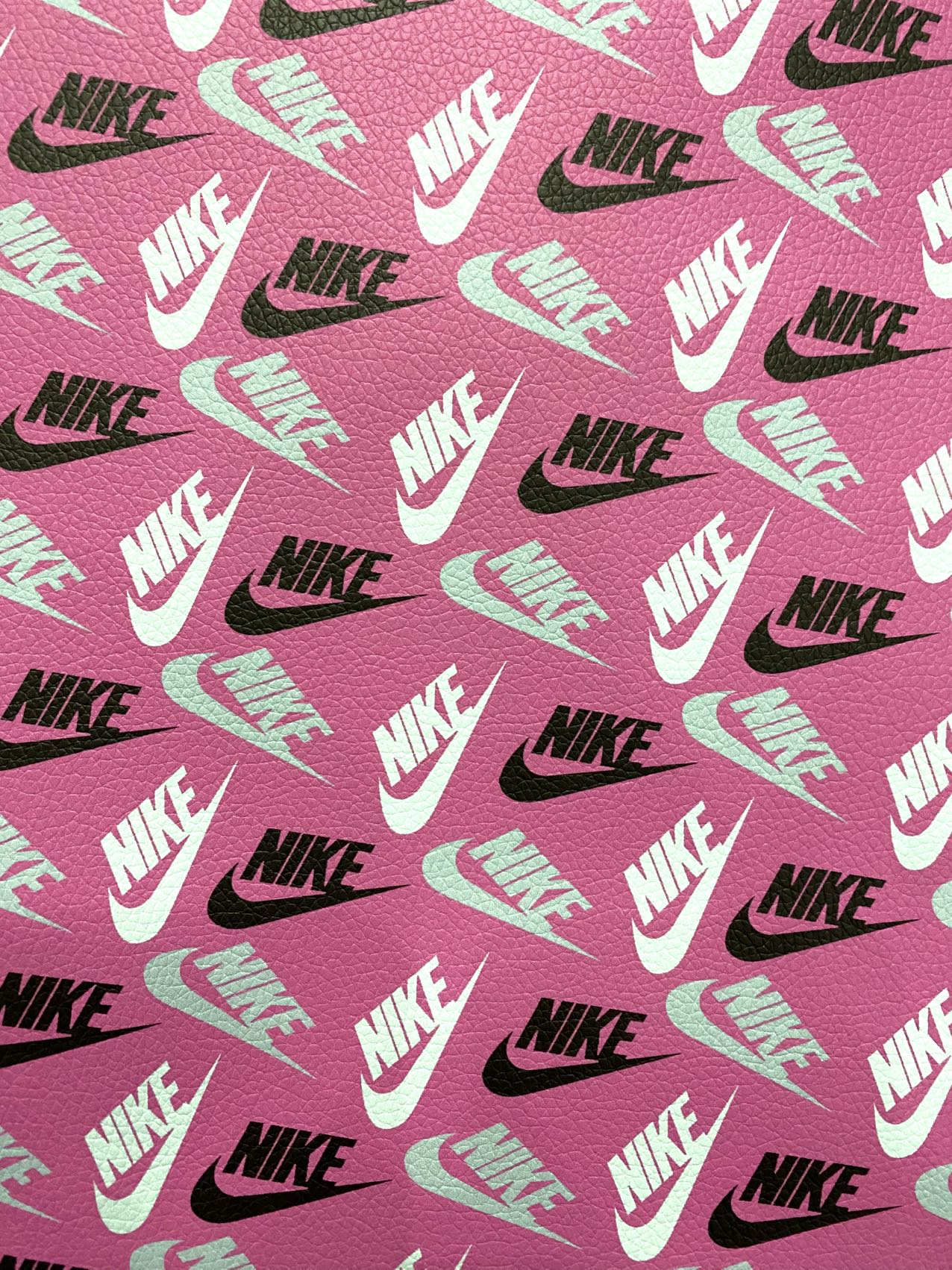 Pink Nike Designer Leather Sheet for Handmade Custom DIY Projects