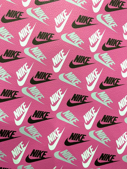 Pink Nike Designer Leather Sheet for Handmade Custom DIY Projects