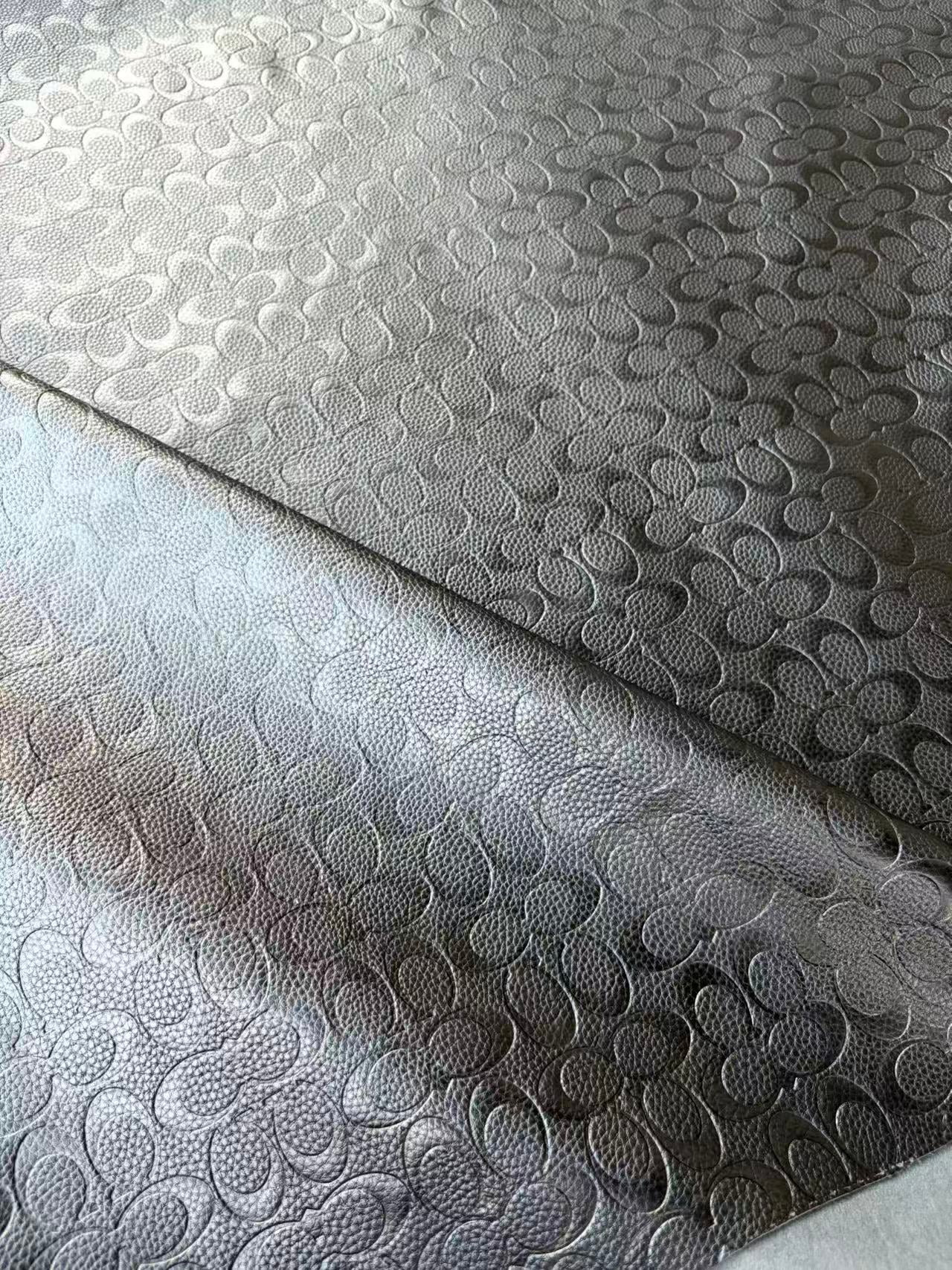 Black Embossed Soft Coach Vinyl for DIY Upholstery