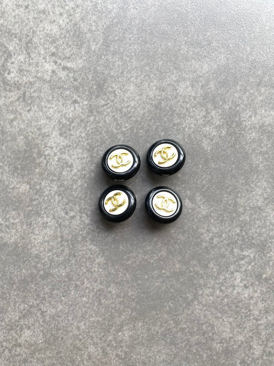 Chanel Button Gold White Clothing Accessory for Handmade DIY Projects - mingfabricstore