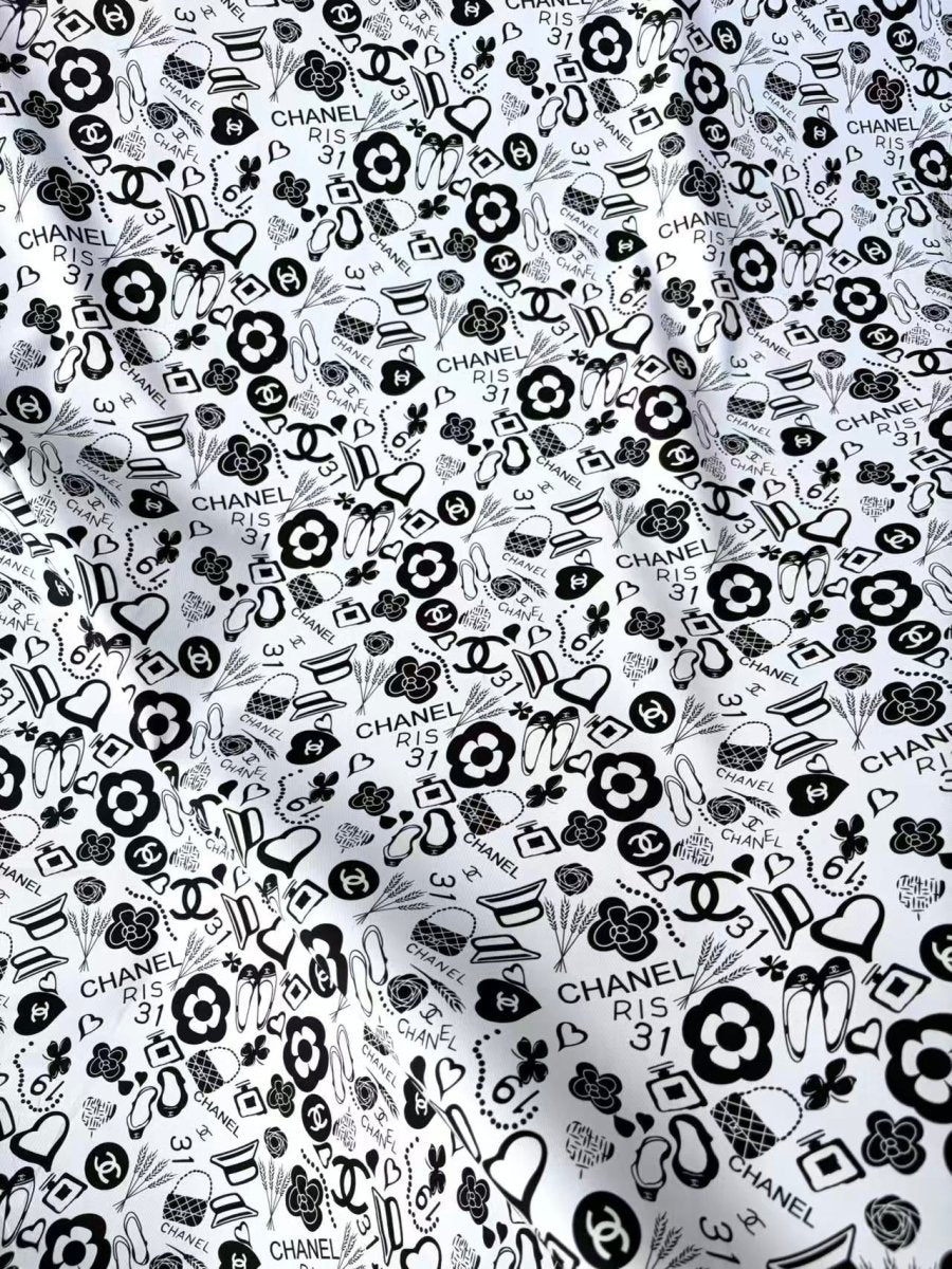 Chanel Cotton Sewing Fabric for DIY Crafts Clothing Bespoke - mingfabricstore
