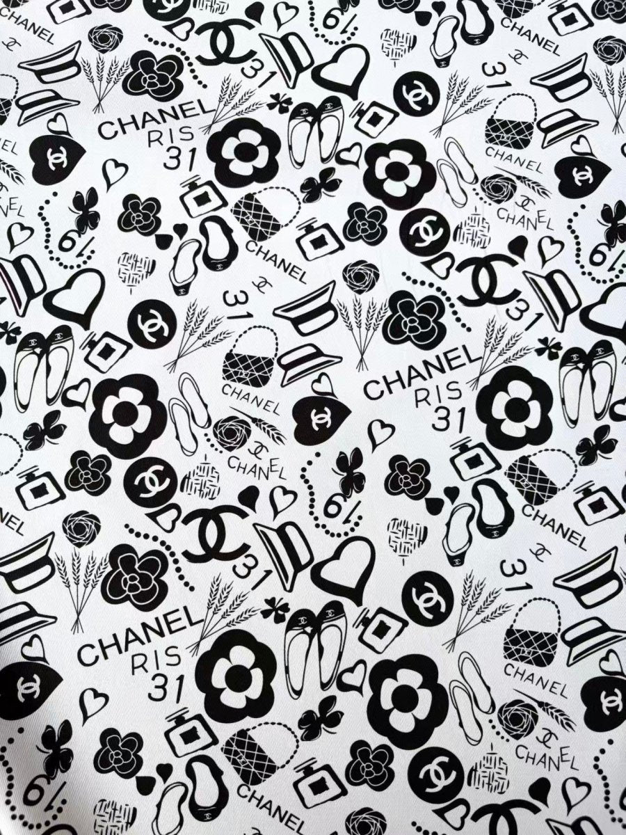 Chanel Cotton Sewing Fabric for DIY Crafts Clothing Bespoke - mingfabricstore