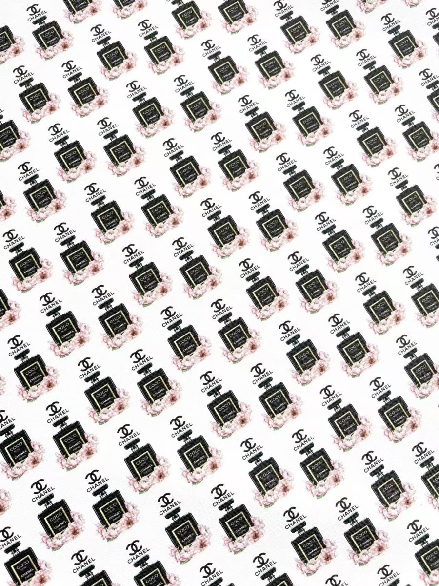 Chanel Perfume Bottle Designer DIY Leather Sheet - mingfabricstore