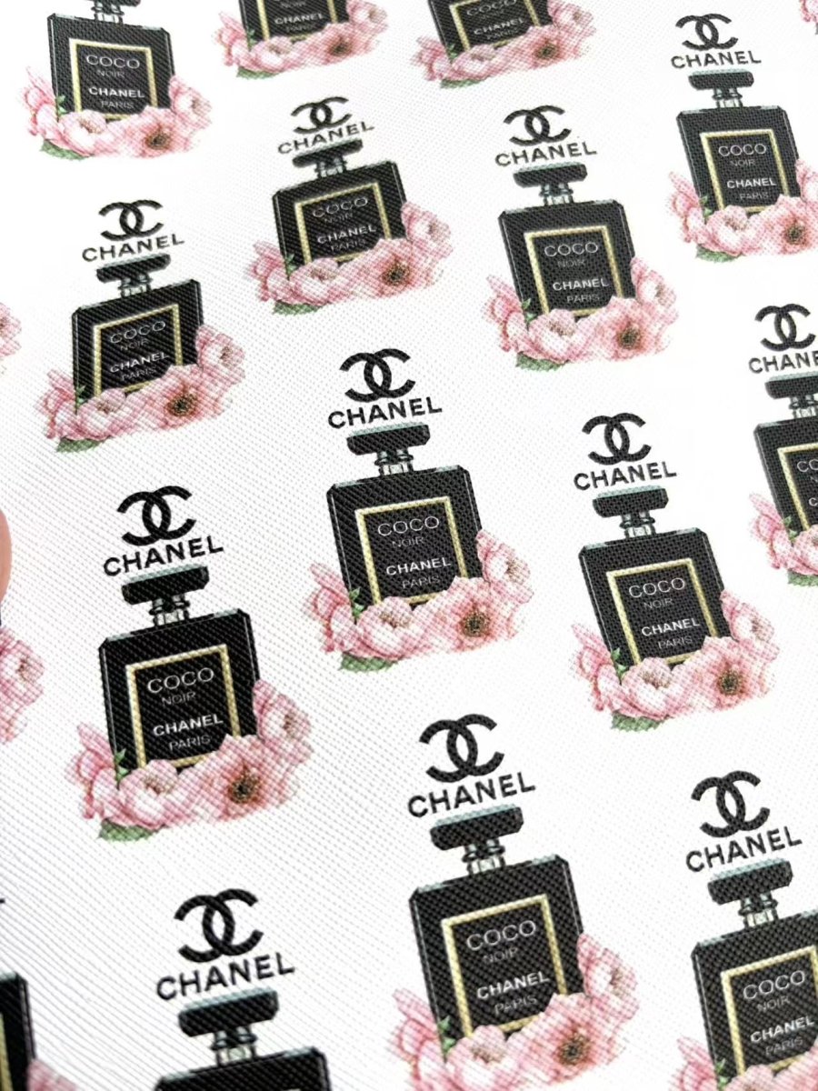Chanel Perfume Bottle Designer DIY Leather Sheet - mingfabricstore