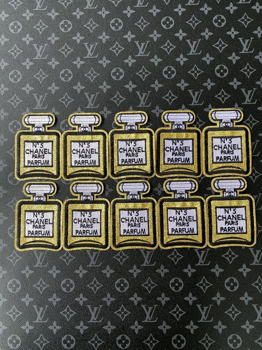 Chanel Perfume Bottle iron on Patches for DIY Sewing Projects - mingfabricstore