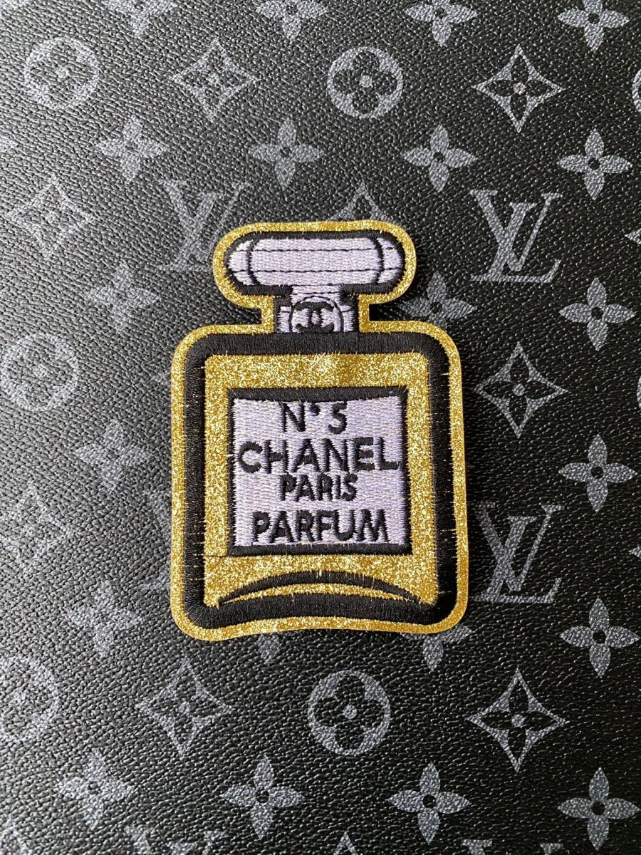 Chanel Perfume Bottle iron on Patches for DIY Sewing Projects - mingfabricstore
