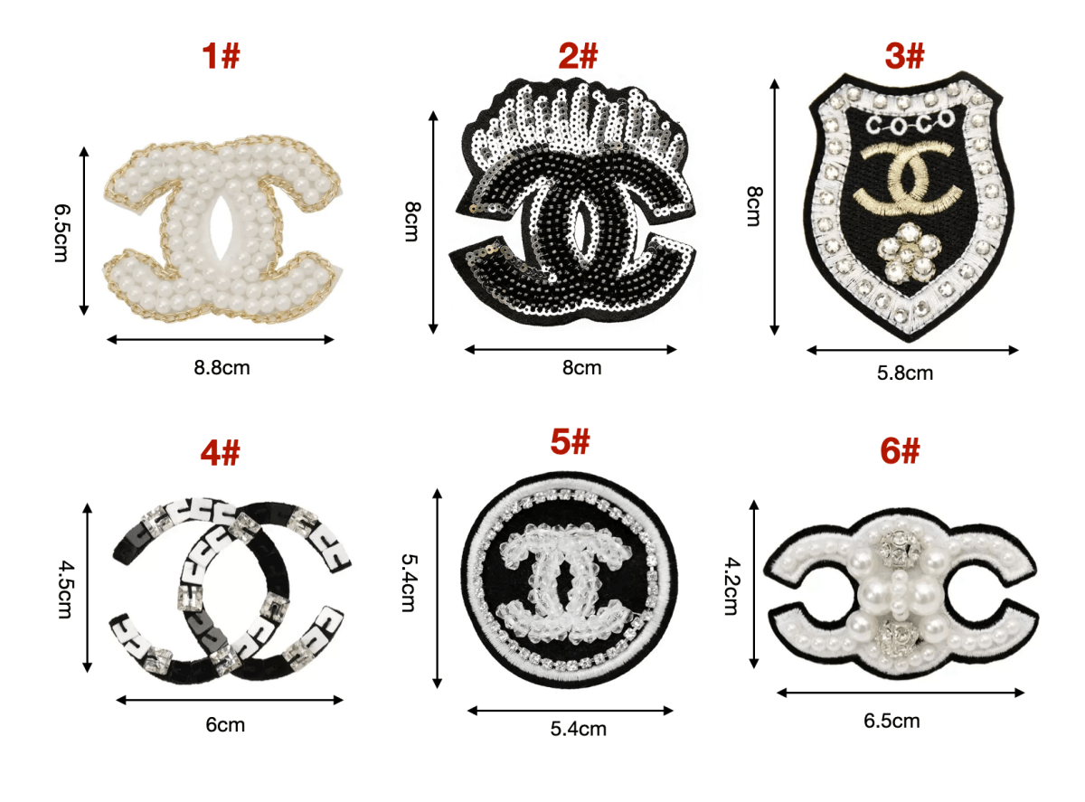 Chanel Rhinestone Embroidery Patches Beaded Patches Custom Clothing Shoes For Handcraft - mingfabricstore