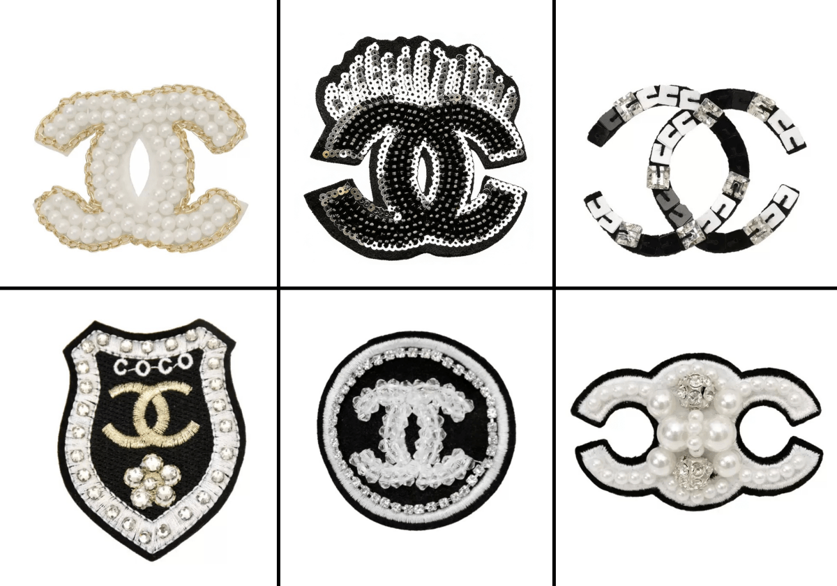 Chanel Rhinestone Embroidery Patches Beaded Patches Custom Clothing Shoes For Handcraft - mingfabricstore