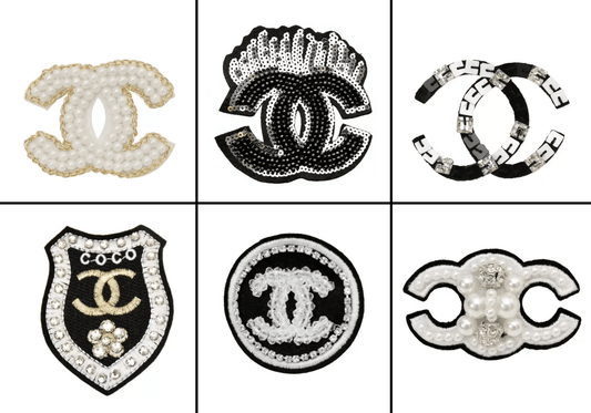 Chanel Rhinestone Embroidery Patches Beaded Patches Custom Clothing Shoes For Handcraft - mingfabricstore