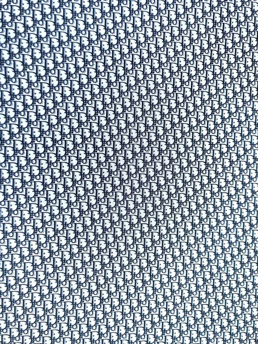 Classic Black Dior Vinyl Leather Fabric for Custom Sneakers DIY Project Sewing - mingfabricstore