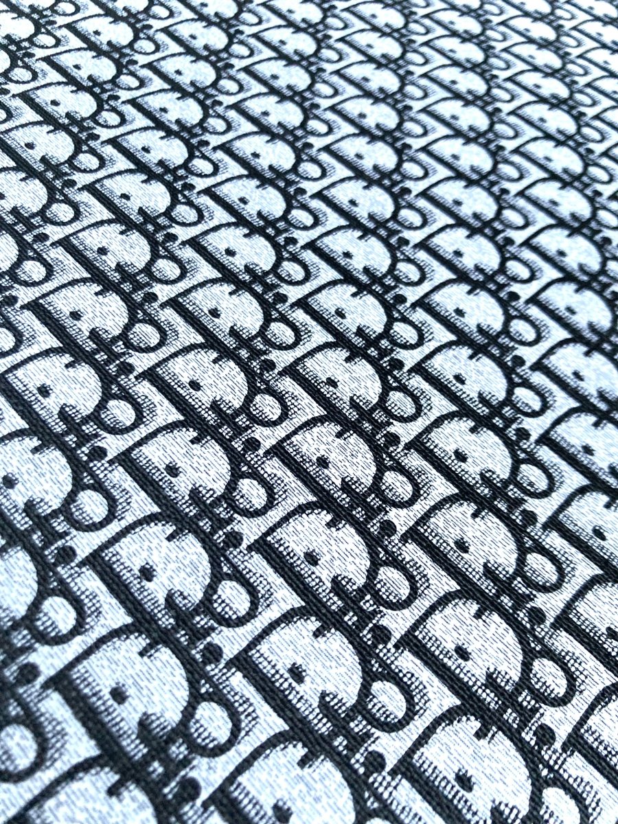 Classic Black Dior Vinyl Leather Fabric for Custom Sneakers DIY Project Sewing - mingfabricstore