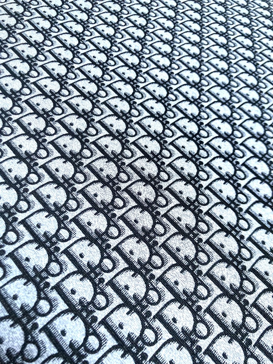 Classic Black Dior Vinyl Leather Fabric for Custom Sneakers DIY Project Sewing - mingfabricstore