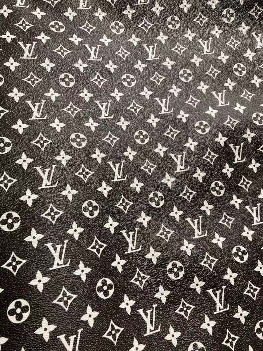 Classic Black White LV Monogram Leather for Custom Sneakers - mingfabricstore