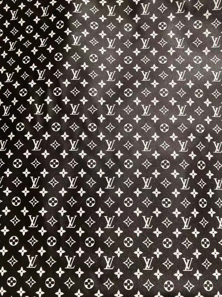 Classic Black White LV Monogram Leather for Custom Sneakers - mingfabricstore