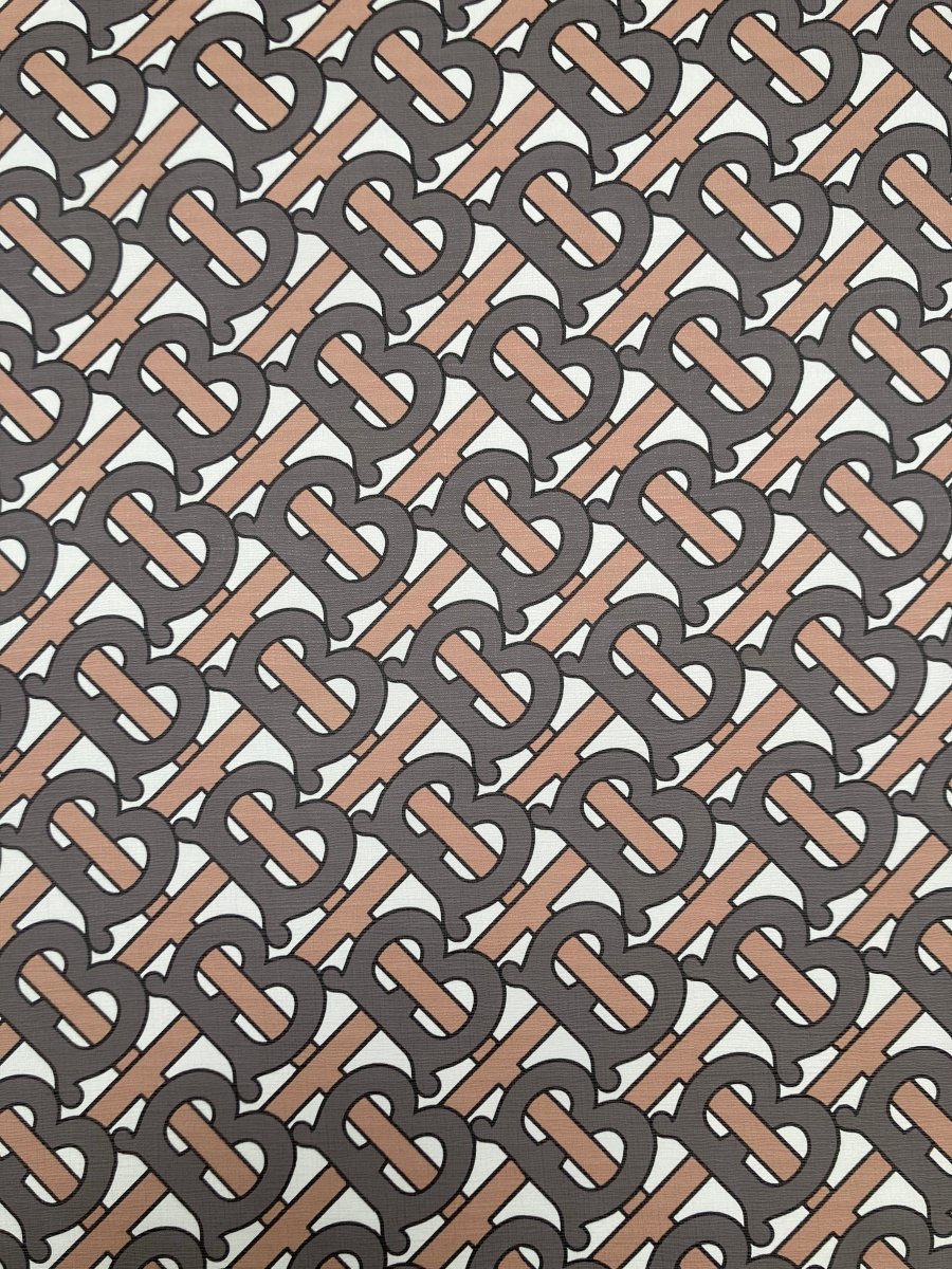 Classic Brown Burberry Custom Vinyl Leather for DIY Crafts Sewing - mingfabricstore