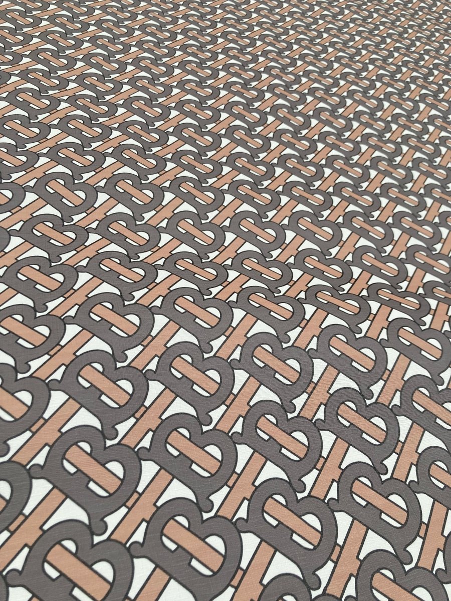 Classic Brown Burberry Custom Vinyl Leather for DIY Crafts Sewing - mingfabricstore