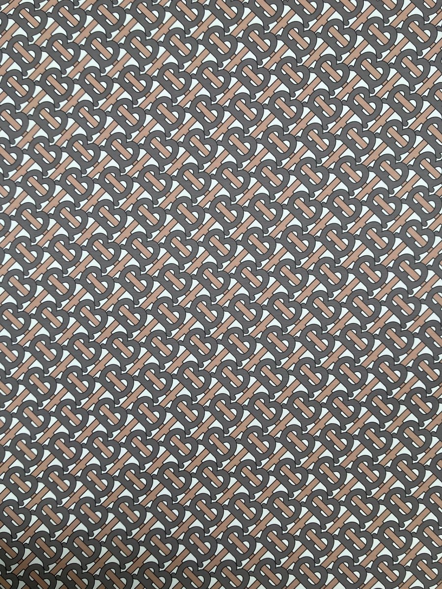 Classic Brown Burberry Custom Vinyl Leather for DIY Crafts Sewing - mingfabricstore
