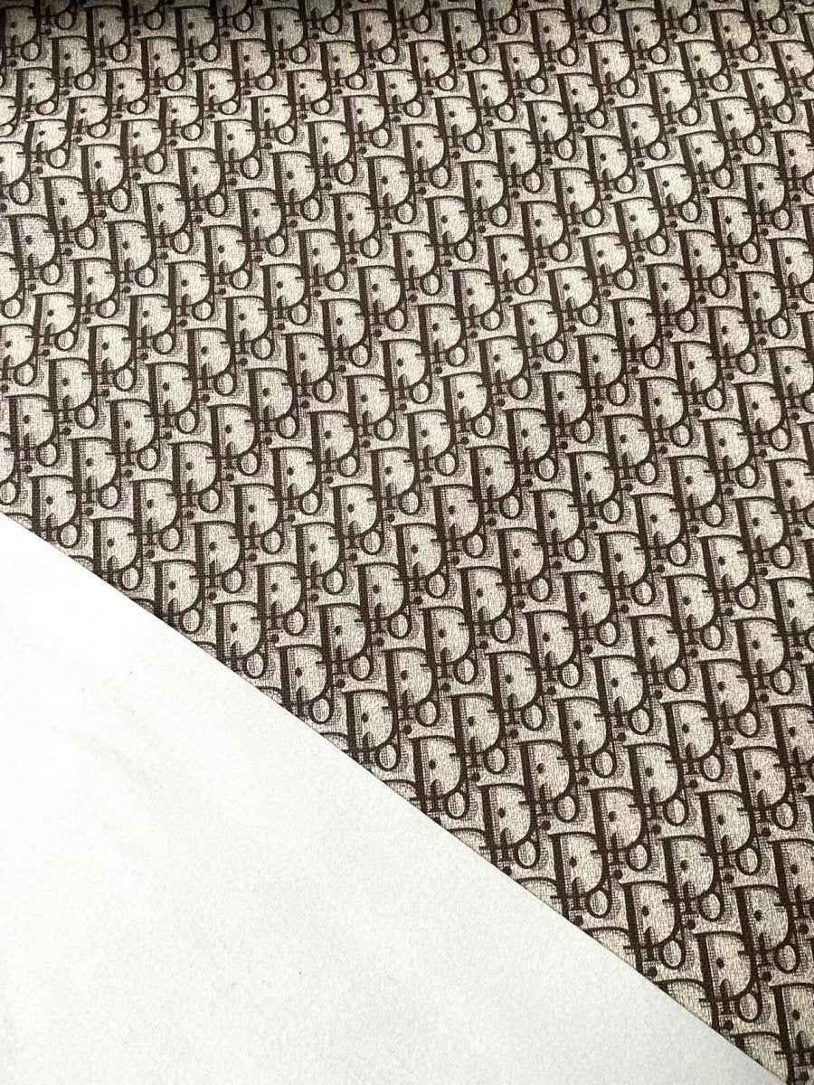 Classic Brown Dior Vinyl Leather for Custom Sneakers - mingfabricstore