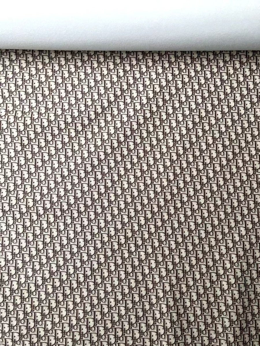 Classic Brown Dior Vinyl Leather for Custom Sneakers - mingfabricstore