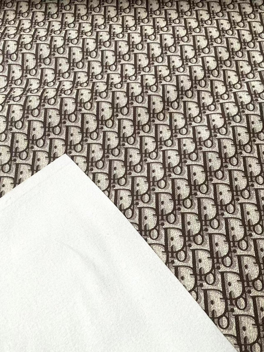 Classic Brown Dior Vinyl Leather for Custom Sneakers - mingfabricstore