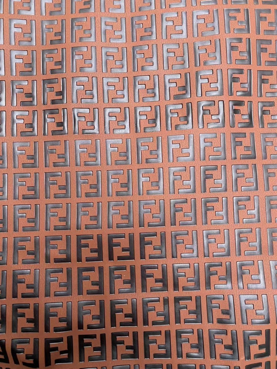 Classic Brown Fendi Embossed Leather Fabric for DIY Sewing Crafts Handmade Bag - mingfabricstore
